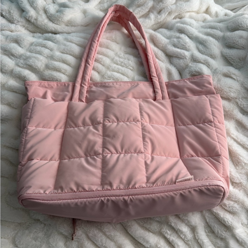 Elegant Pink Quilted Tote Bag